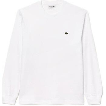 T-shirt Lacoste T-SHIRT BLANC MANCHES LONGUES EN JERSEY DE COTON