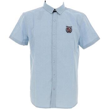 Chemise Union Black Dobby bleu chemise mc