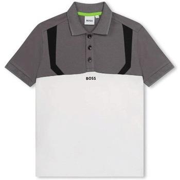 T-shirt enfant BOSS Polo junior gris et blanc J50762/036