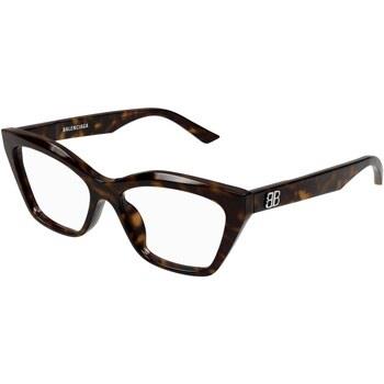 Lunettes de soleil Balenciaga BB0342O Cadres Optiques, Havana/Transpar...