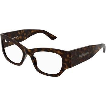 Lunettes de soleil Balenciaga BB0333O Cadres Optiques, Havana/Transpar...