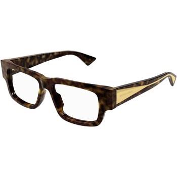 Lunettes de soleil Bottega Veneta BV1280O Cadres Optiques, Havana/Tran...