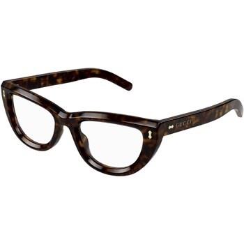 Lunettes de soleil Gucci GG1521O Cadres Optiques, Havana/Transparent, ...