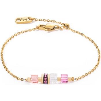 Bracelets Coeur De Lion Bracelet Mini Cubes et chaîne doré et rose