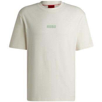 T-shirt BOSS T-SHIRT DIQITEE BEIGE RELAXED AVEC GRANDS LOGOS AU DOS