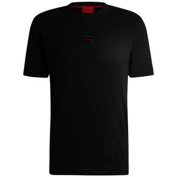 T-shirt BOSS T-SHIRT DIRAGOLINO-GEL NOIR AVEC ÉTIQUETTE LOGOTÉE