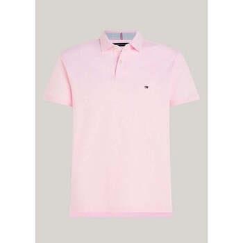 T-shirt Tommy Hilfiger Polo ajusté rose clair en coton bio