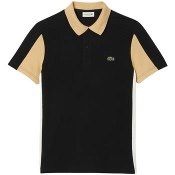 T-shirt Lacoste Polo homme Ref 63305 IKH Noir Beige