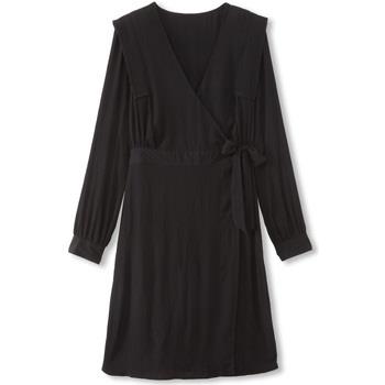 Robe courte Daxon by - Robe manches longues faux portefeuille