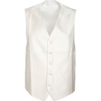 Costumes Suitable Gilet de Mariage Col-V Blanc Cassé