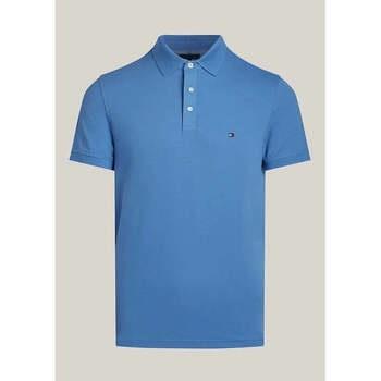 T-shirt Tommy Hilfiger Polo ajusté bleu en coton bio stretch0