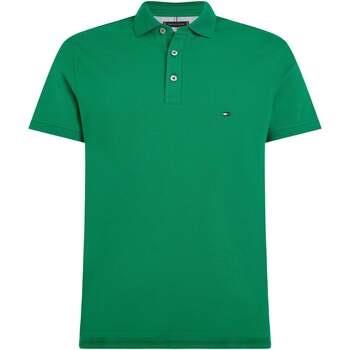 T-shirt Tommy Hilfiger Polo ajusté vert en coton bio