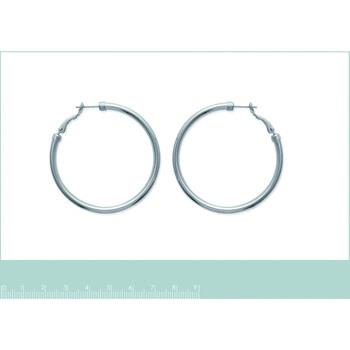 Boucles oreilles Brillaxis Créoles en acier fil rond 3 mm 50 mm