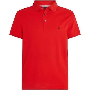 T-shirt Tommy Hilfiger Polo ajusté rouge en coton bio stretch