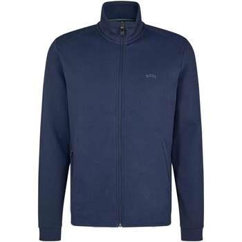 Polaire BOSS Sweat zippé à col montant marine en coton bio