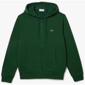 Polaire Lacoste Sweat zippé à capuche vert