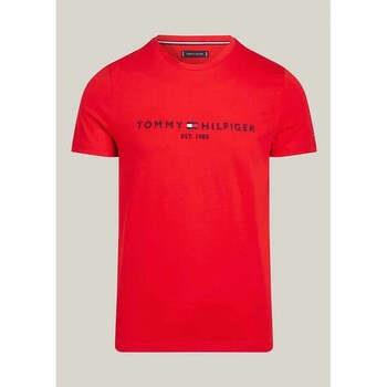 T-shirt Tommy Hilfiger T-shirt ajusté ajusté rouge coton bio