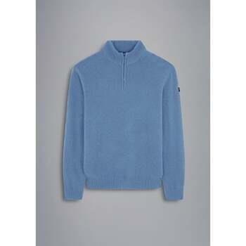 Sweat-shirt Paul &amp; Shark Pull demi zip bleu clair en laine