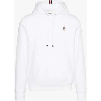 Polaire Tommy Hilfiger Sweat à capuche monogramme blanc en coton bio