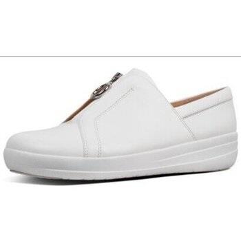 Baskets basses FitFlop NEW ZIP SNEAKER LEATHER URBAN WHITE