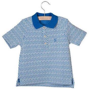 T-shirt enfant Little Hedonist Polo bleu et blanc à motifs neuf