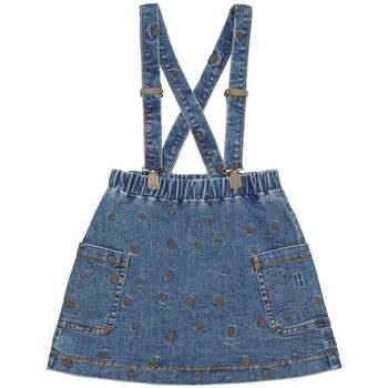 Robe enfant Little Hedonist Jupe en jean à pois à bretelles neuve