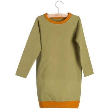 Robe enfant Little Hedonist Robe sweat vert et marron neuve