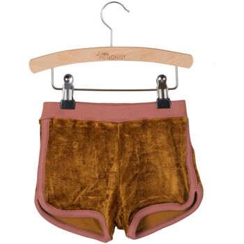 Pantalon enfant Little Hedonist Short en éponge doré et rose neuf