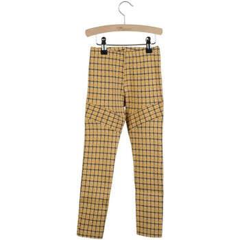 Pantalon enfant Little Hedonist Legging skinny à carreaux jaune et ble...