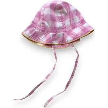 Chapeau enfant Jacadi Bob blanc et rose vichy - 3 mois