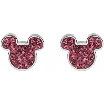 Boucles oreilles Sc Crystal B4090-ARGENT-ROSE