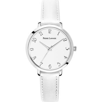 Montre Pierre Lannier CHOUQUETTE Cadran Blanc Bracelet Cuir Blanc