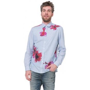 Chemise Desigual Chemise Homme Nando Rayures Bleues et Fleurs