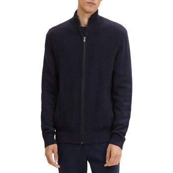 Pull Tom Tailor Veste zippée Knitted Navy Melange