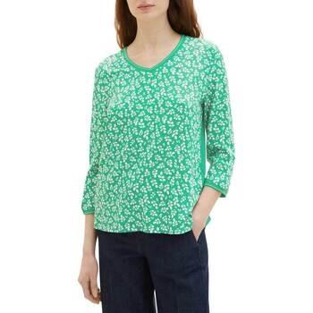 T-shirt Tom Tailor Tee Shirt FLORAL DESIGN Green