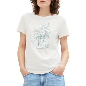 T-shirt Tom Tailor Tee Shirt PALMIER Whisper White