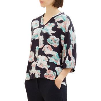 T-shirt Tom Tailor Blouse Black Flower