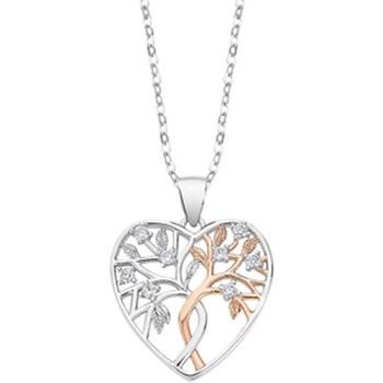 Collier Lotus Collier en argent coeur arbre bicolore