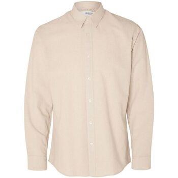 Chemise Selected 16079056 LINEN SHIRT-PURE CASHMERE