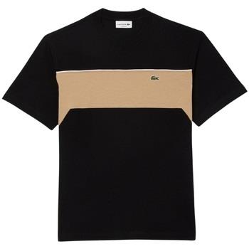 T-shirt Lacoste T shirt homme Ref 63524 CMB Noir Beige