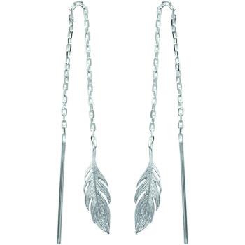 Boucles oreilles Brillaxis Boucles d'oreilles plumes pendantes argent