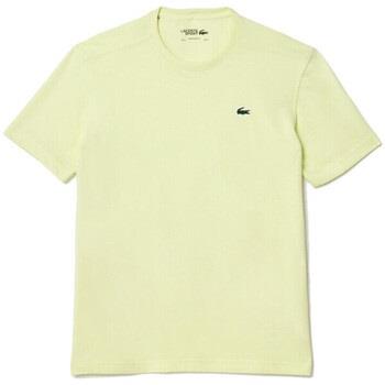 T-shirt Lacoste T-SHIRT JAUNE TENNIS SPORT COL ROND EN COTON TECHNIQ