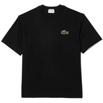 T-shirt Lacoste T-SHIRT LOOSE FIT EN COTON ÉPAIS NOIR AVEC BADGE