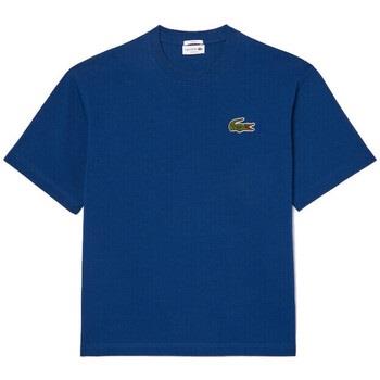 T-shirt Lacoste T-SHIRT LOOSE FIT EN COTON ÉPAIS BLEU AVEC BADGE