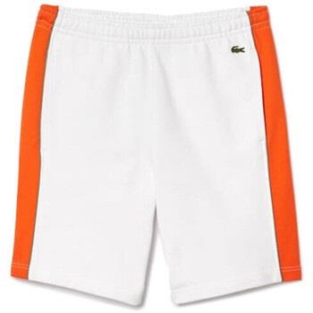 Short Lacoste SHORT REGULAR FIT COLOR-BLOCK MOLLETON BLANC ET ORAN