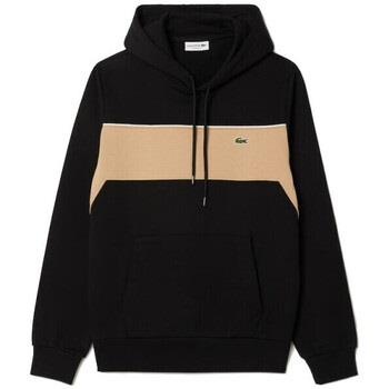 Sweat-shirt Lacoste SWEATSHIRT À CAPUCHE COLOR-BLOCK NOIR ET BEIGE