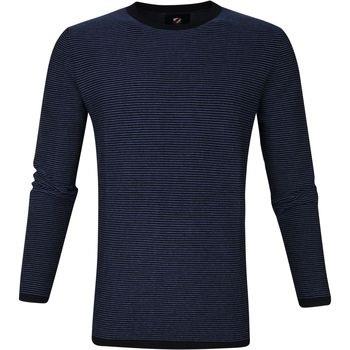 Sweat-shirt Suitable Pull-over Leo Coton Bleu Marine