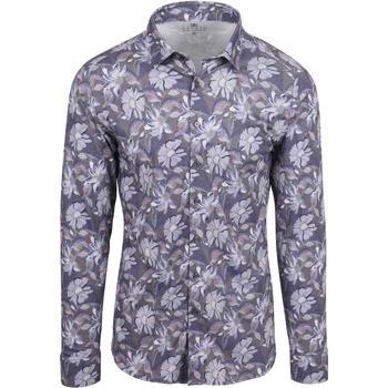 Chemise Desoto Chemise Timeless Elegance Impression Fleurs Bleu