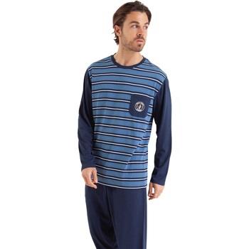 Pyjamas / Chemises de nuit Athena Pyjama long col rond homme Rayures C...