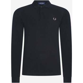 Polo Fred Perry Ls plain shirt- black chrome